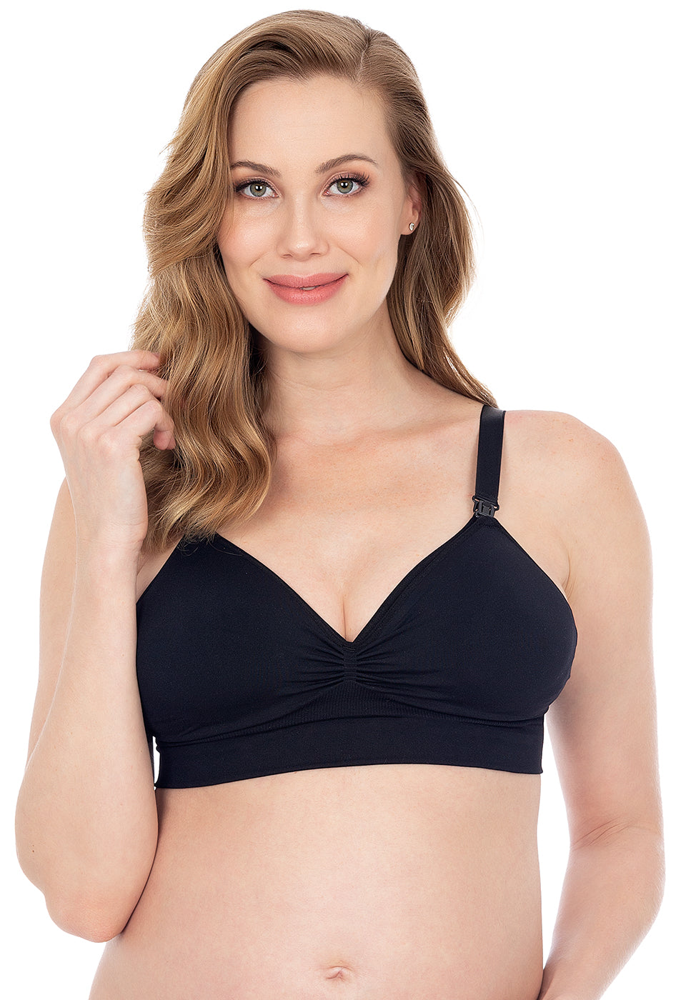 Soutien-Gorge d’Allaitement Avec Coques Suave Noir