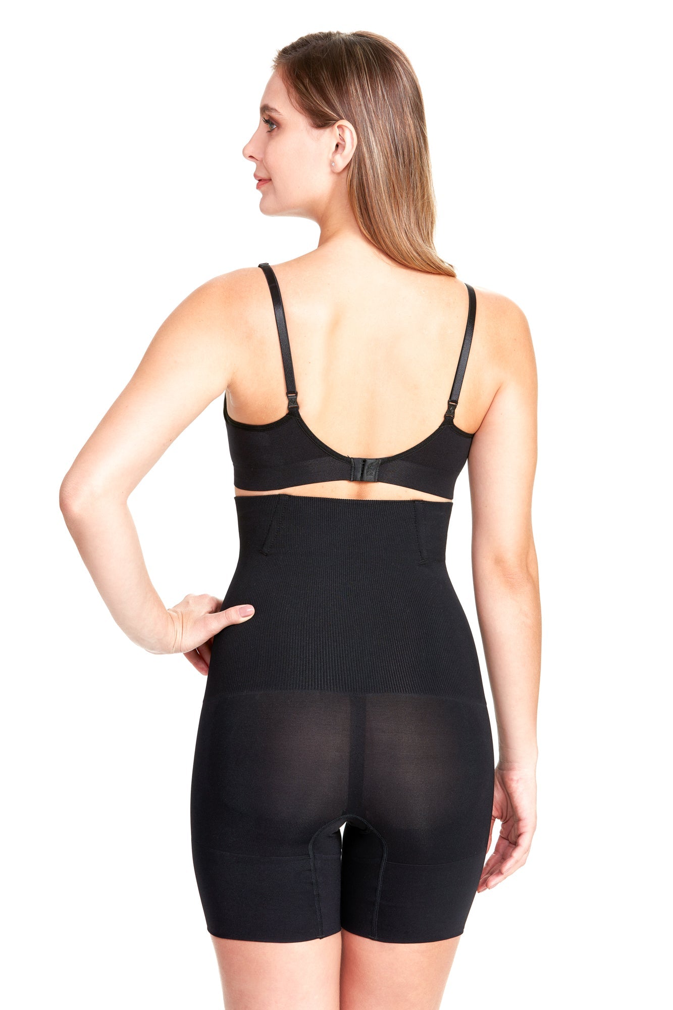 Short Gainant Abdominal avec Armatures Noir