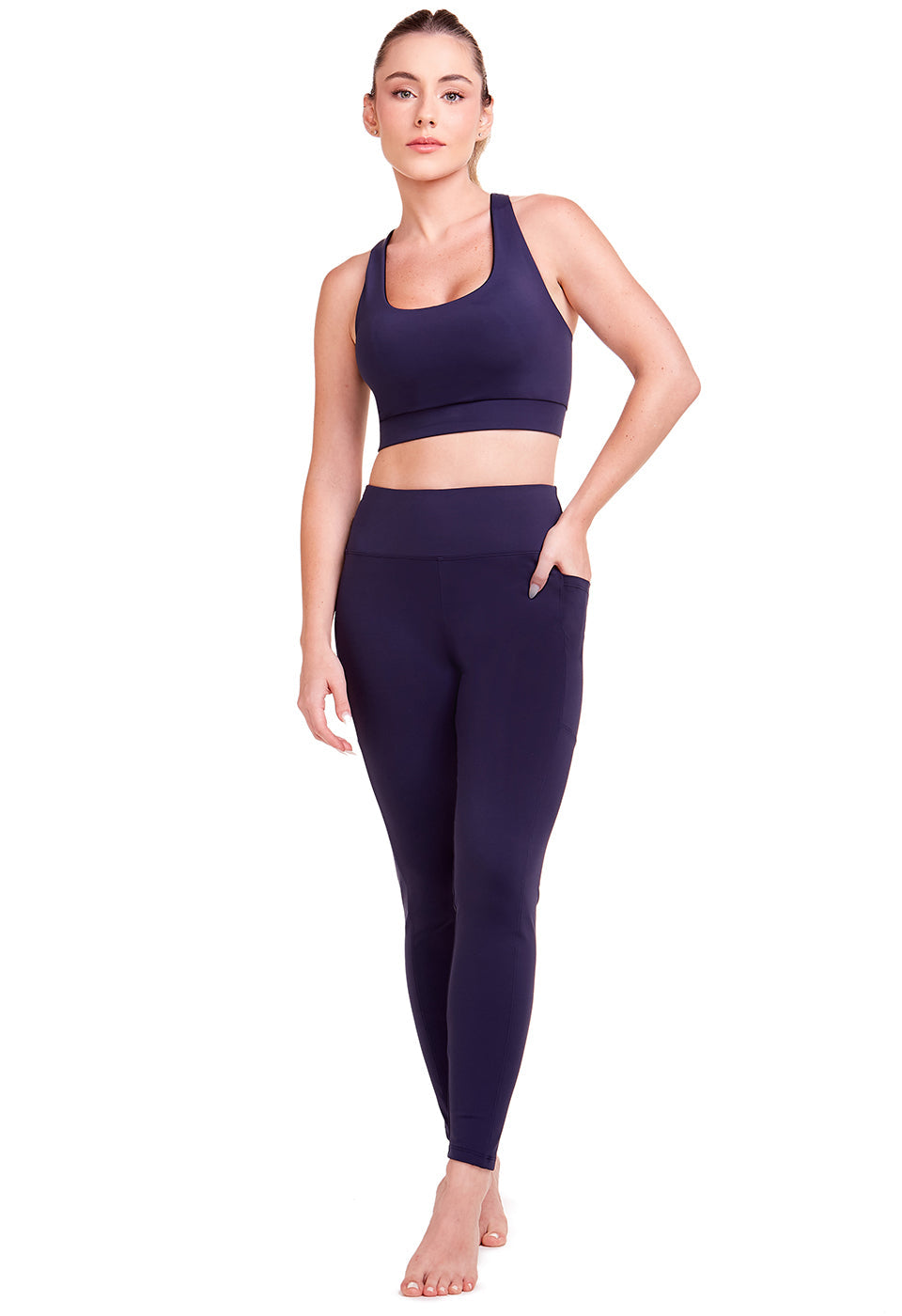 Legging Fitness en Microfibre avec Poche Indigo