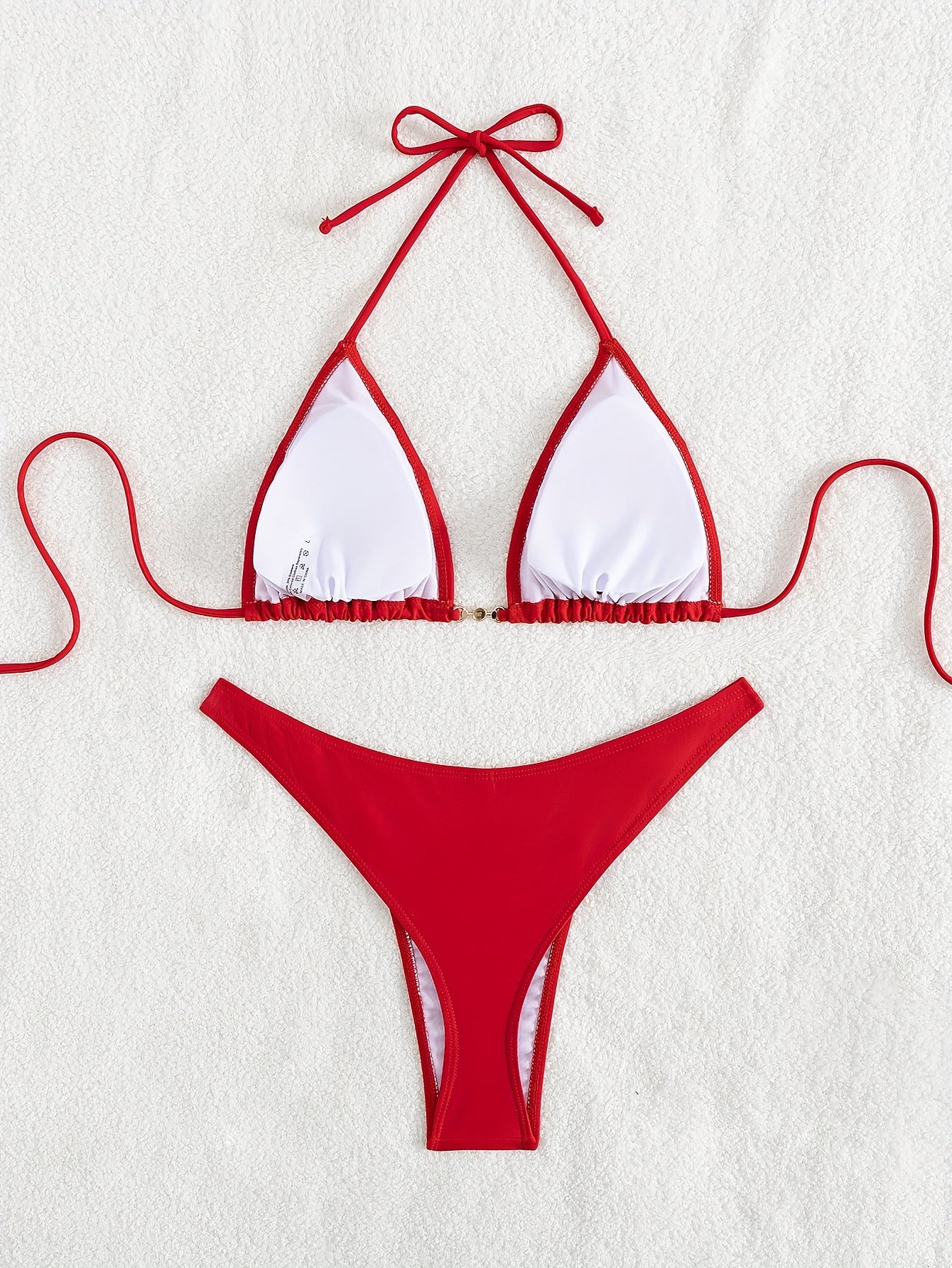 Bikini Triangle de bain extensible à col noué