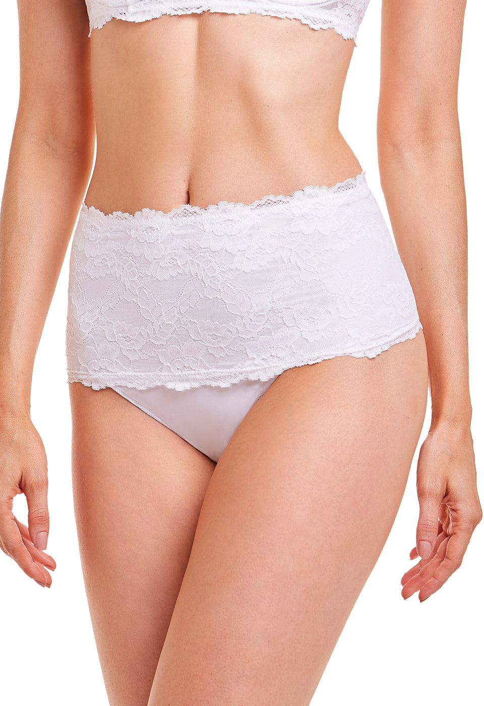 Culotte Taille Haute en Dentelle Self Snow