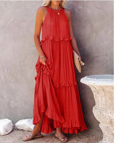 Robe longue - avec jupe de plage fluide et ample pour femmes