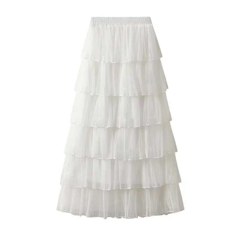 Jupe mi-longue - maille pour femme