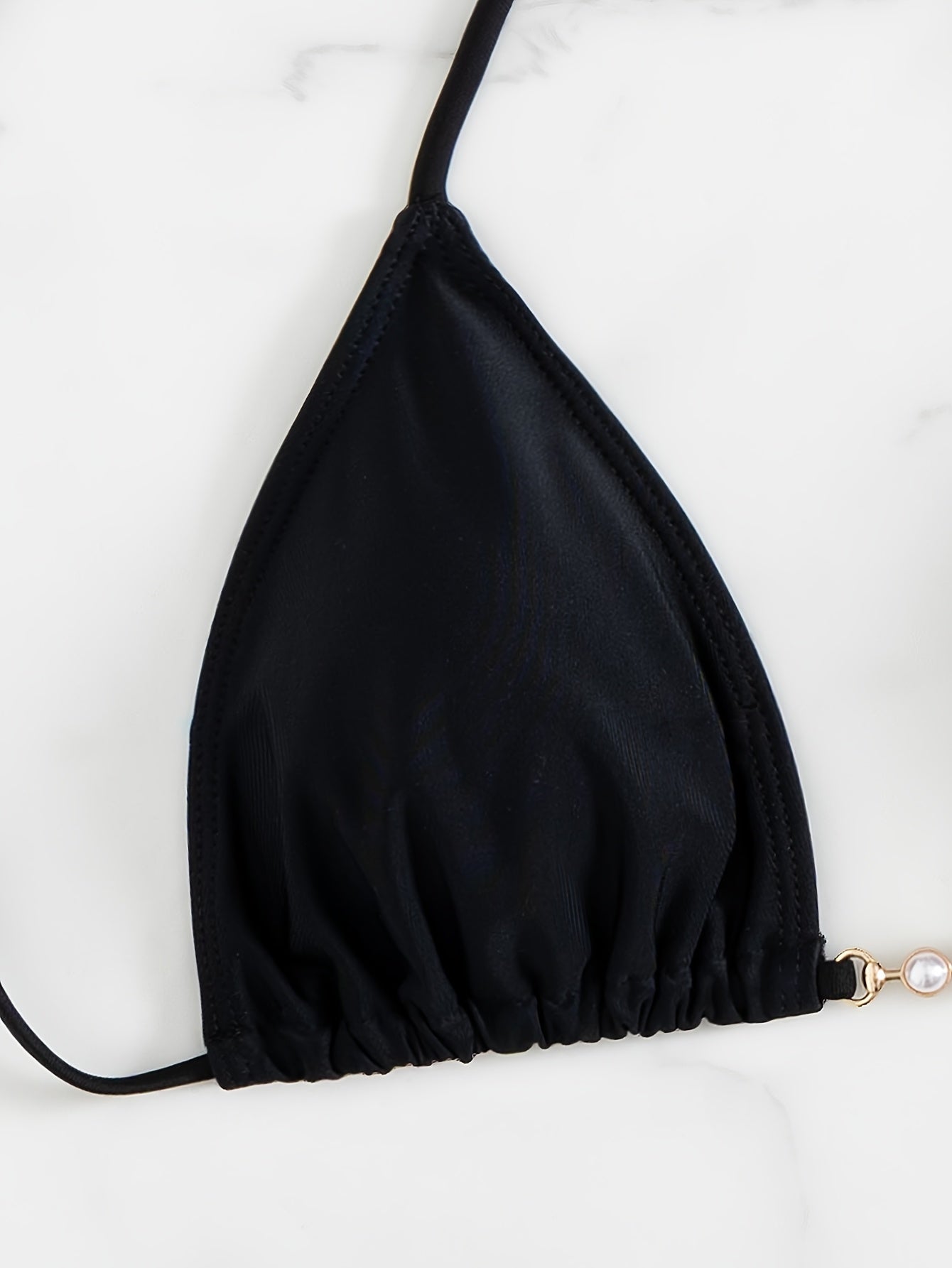 Bikini Triangle de bain extensible à col noué